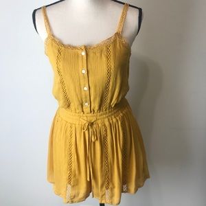 NWOT Yellow Shorts Romper